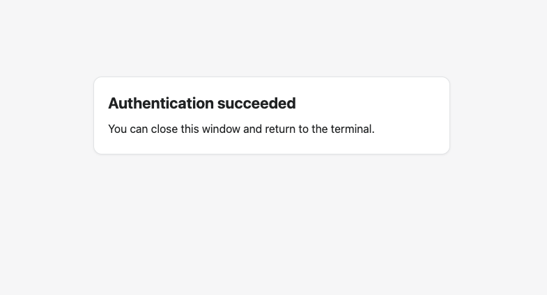 Authentication succeeded